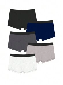5pcs/Set Men's Cartoon Pattern Boxer Briefs