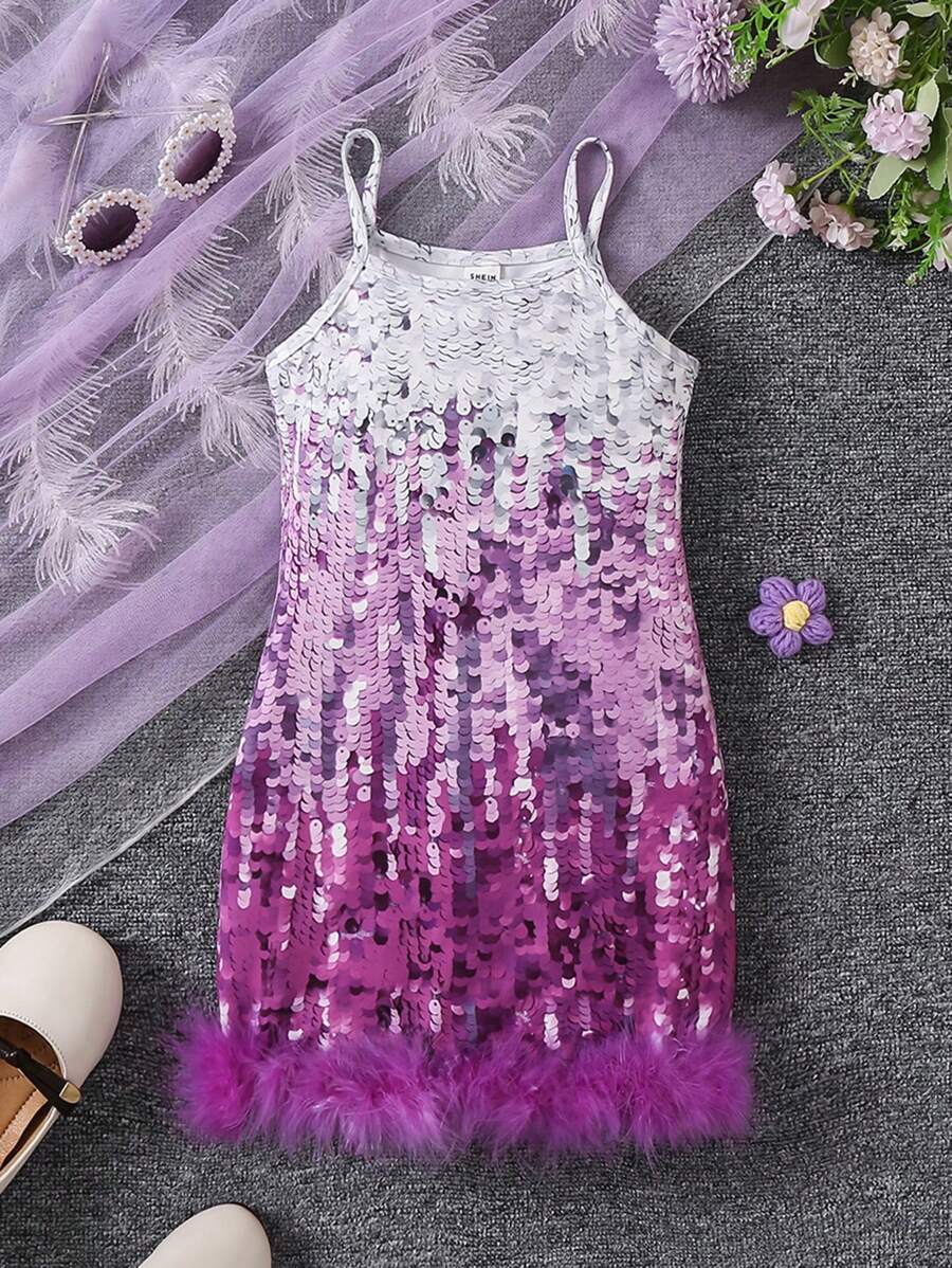 Váy cami chắp vá dây đeo spaghetti cho cô gái trẻ - Nhiều màu - Xem 1