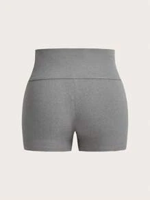 SHEIN EZwear 純色針織大尺碼內褲短褲 - 灰色 - 查看 2