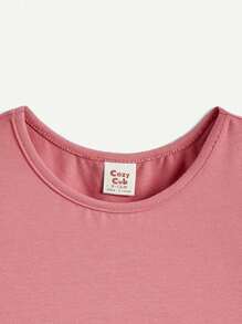 Cozy Pixies Vestido de línea A para bebé niña con manga corta y dibujos animados en el estampado, con banda elástica en la cintura, conjunto de 2 piezas