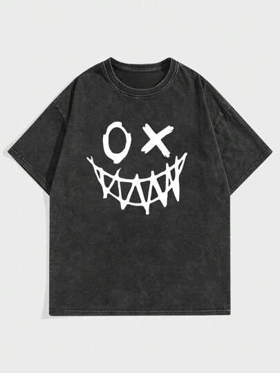 Street Life تي شيرت صور رسوم كارتون صبغ متعادل للشباب