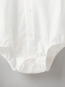 Đứa bé trai Contrast Piping Áo sơ mi Và Quần yếm Bộ Là Đúng mốt , Đẹp trai Và Dễ thương In Mùa Xuân Và Mùa hè - Xanh và trắng - Xem 4