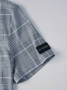 Manfinity Homme Men Checkered Short Sleeve Work Collar Polo Shirt, For Husband - Grey - View 6