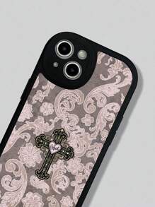 ROMWE Fairycore 1入黑色和心形設計手機殼,適用於 Iphone 11 12 13 14 15 Pro Max - 黑色 - 查看 2