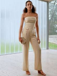 MOTF PREMIUM 麻質襯裡折疊管身上衣,後背皺摺設計 - 黃色 - 查看 5