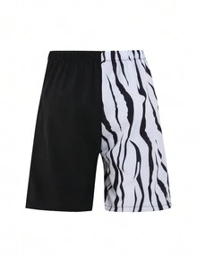 Tween Boy Holiday Summer Màu đen và trắng Quần bơi có dây rút - Nhiều màu - Xem 2