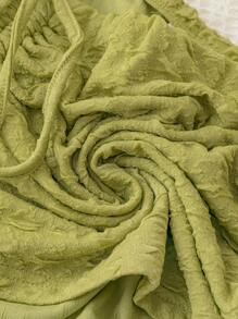 Soleia 女士休閒不對稱束腰褶皺綠色紋理假日兩件套裝 - 綠色 - 查看 6