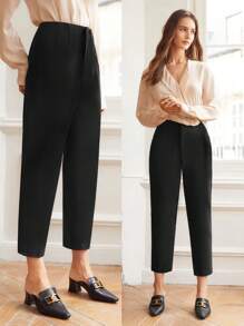 MOTF PREMIUM TAPERED CROPPED PANTS - Black - View 2