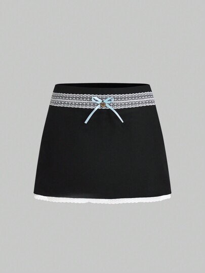 Kawaii Mignon Jupe De Style De Ballet Avec Dentelle, Ruban Et Détails De Noeud