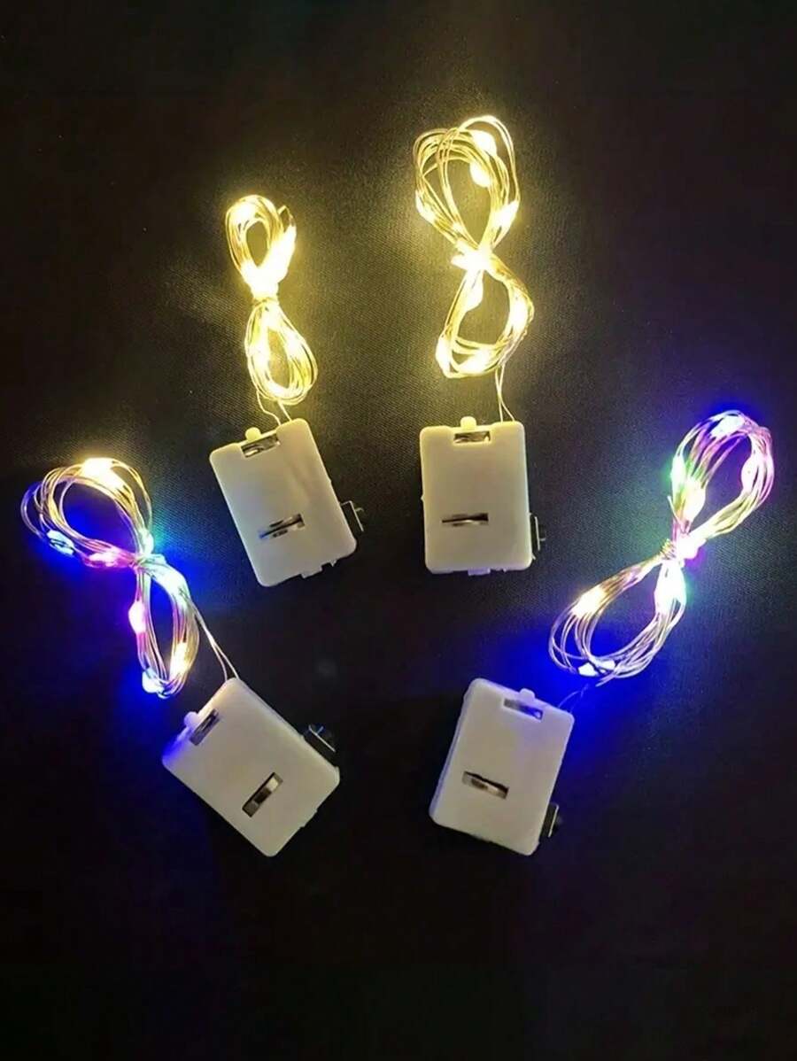 1/5/10 piezas Cadena de luces LED de alambre de cobre de 1M, luces pequeñas coloridas para ramos de flores, envoltorio de regalos y decoración.
