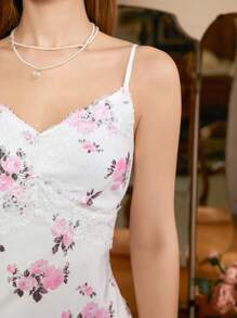 Chiquease Váy không tay có dây đeo chắp vá ren ngẫu nhiên - Nhiều màu - Xem 8