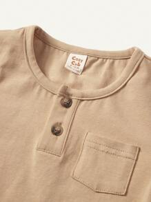 Cozy Pixies Baby Boy's Four Pieces Sports Style Set Including Leaf Pattern Round Neck Short Sleeve Top And Casual Shorts Matching Set