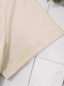 INAWLY 大尺碼夏季卡通印花短袖t恤 - 米色 - 查看 4