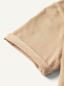 Cozy Pixies Baby Boy's Four Pieces Sports Style Set Including Leaf Pattern Round Neck Short Sleeve Top And Casual Shorts Matching Set