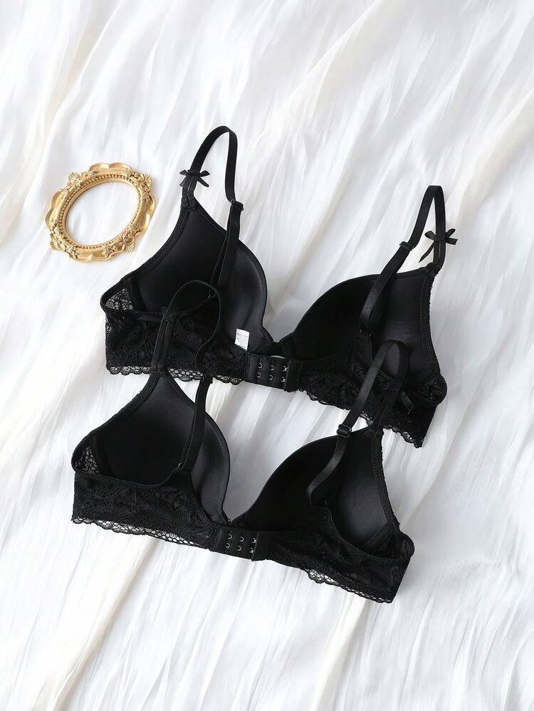 Ladies' Lace Trimmed Bowknot Decorated Bra