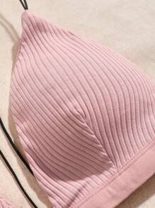 4pcs/Set Solid Color Romantic Ruffles Women's Bra