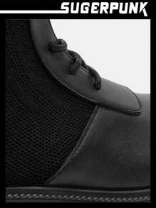 Sugerpunk Botas calcetín con plataforma y cordones delanteros para vacaciones de verano en oferta para Navidad y Año Nuevo