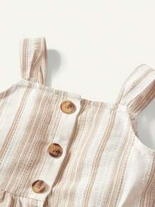 Cozy Pixies Baby Girl Colorful Striped Ruffle Strap Top And Casual Pants Outfit Set