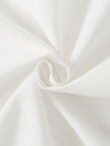 孩童男生寬鬆版運動風條紋披風設計直領短袖襯衫,適用於夏季 - 白色 - 查看 4