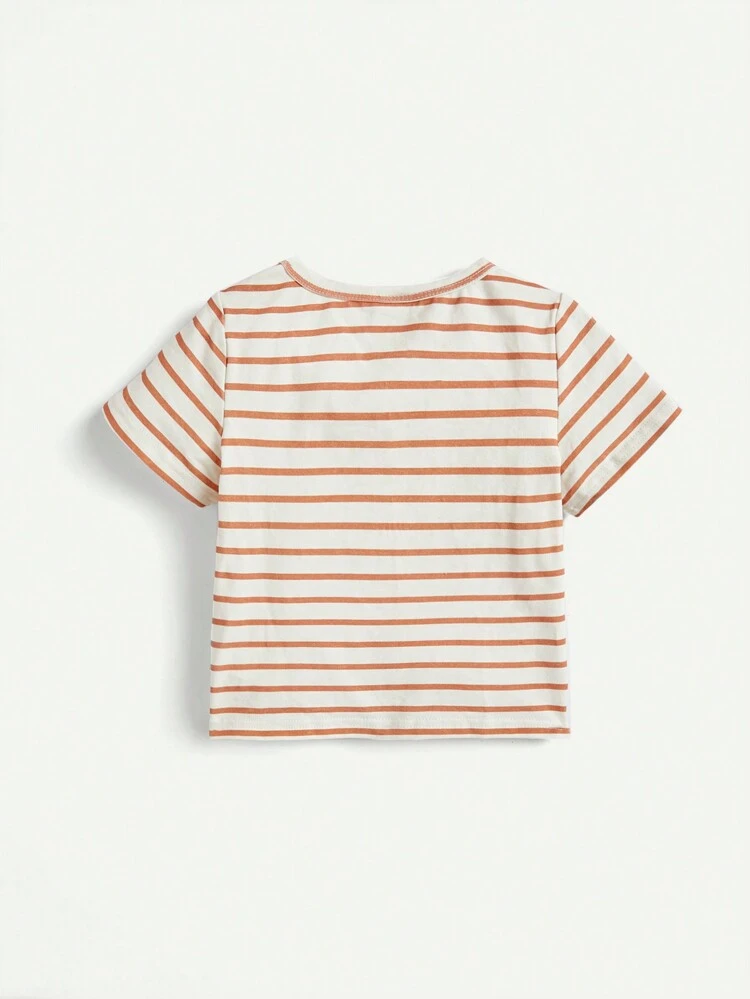 Baby Boy Cartoon Pattern Round Neck Short-Sleeved T-Shirt Three-Piece Set