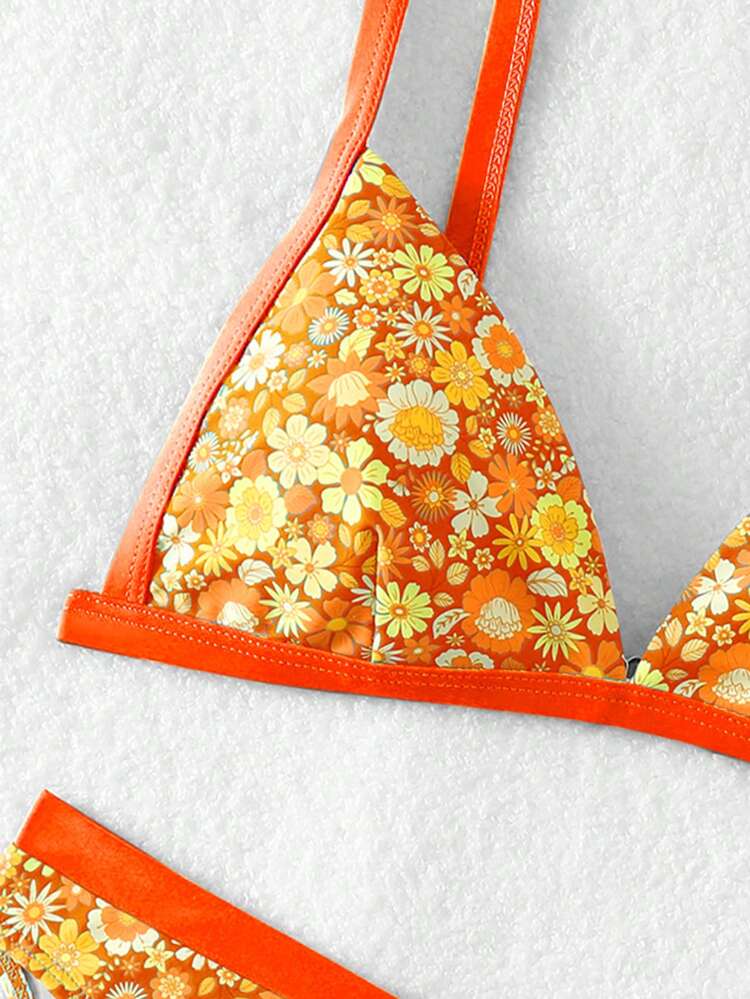 Summer Women's Floral Printed Bikini Set For Vacation