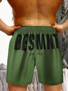 Surfspeed Men's Fashionable Letter Printed Beach Shorts, Summer Daily - Multicolor - View 2