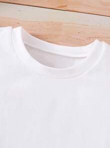 Baby Girl Round Neck Flutter Sleeve Top With Back Print - White - View 4