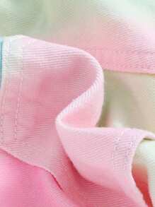 SHEIN Tween Girls' Spring Summer Boho Tie Dye Print Rolled Up Hem Casual Denim Jeans Shorts,Girls Summer Clothes Outfits - Multicolor - View 3