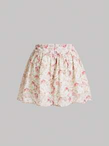 SHEIN MOD Plus Size Floral Print Puff Sleeve Fashion Top And Skirt Set - Multicolor - View 6