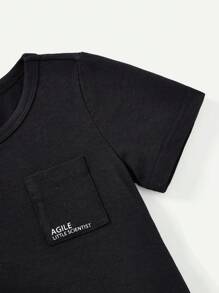 Cozy Pixies 男寶寶圓領短袖t恤套裝,字母印花,2入組 - 彩色 - 查看 3