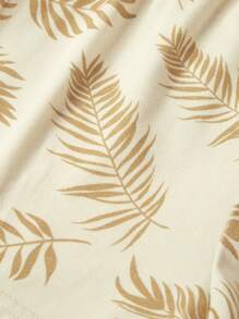 Cozy Pixies Baby Boy's Four Pieces Sports Style Set Including Leaf Pattern Round Neck Short Sleeve Top And Casual Shorts Matching Set