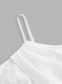 SHEIN Privé Plus Size Elegant And Romantic Spaghetti Strap Short-Sleeved Dress For Spring/Summer Holidays