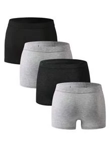Shein Underwear&Sleepwear Basics Ropa Interior Simple Y Lisa Para Hombres (4 Piezas/conjunto)