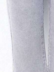 SHEIN TWEEN GIRL Phong cách đại học Retro Thời trang đường phố hiện đại Quần jean culotte cắt ngắn, eo co giãn, viền sờn, thiết kế râu mèo, 5 túi, chiều dài 9/10, món đồ phải có cho cả mùa để có vẻ ngoài thời trang và linh hoạt - Rửa nhẹ - Xem 3