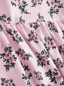 SHEIN MOD Không đối xứng & & Bong bóng Tay áo & In hoa Dây đeo Mì Ý  Đầm Cho mùa xuân Và Mùa hè - Nhiều màu - Xem 4