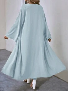 SHEIN LUNE Conjunto de dos piezas de bata larga de unicolor y simple para uso diario de dama