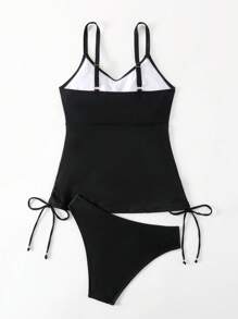 SHEIN Swim 2pcs/Set Women's Solid Color Swimwear Summer