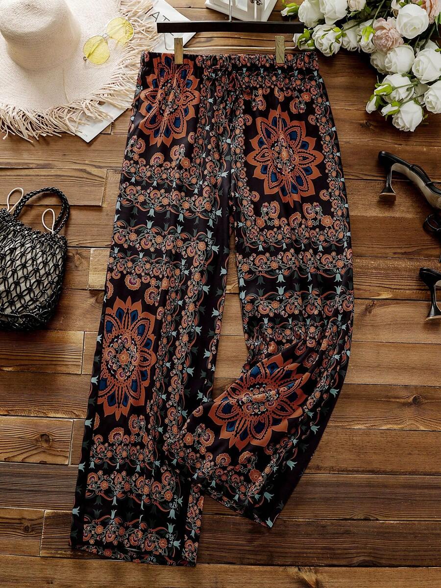SHEIN Clasi Quần Plus Size Bộ lạc Boho - trái cam - Xem 1