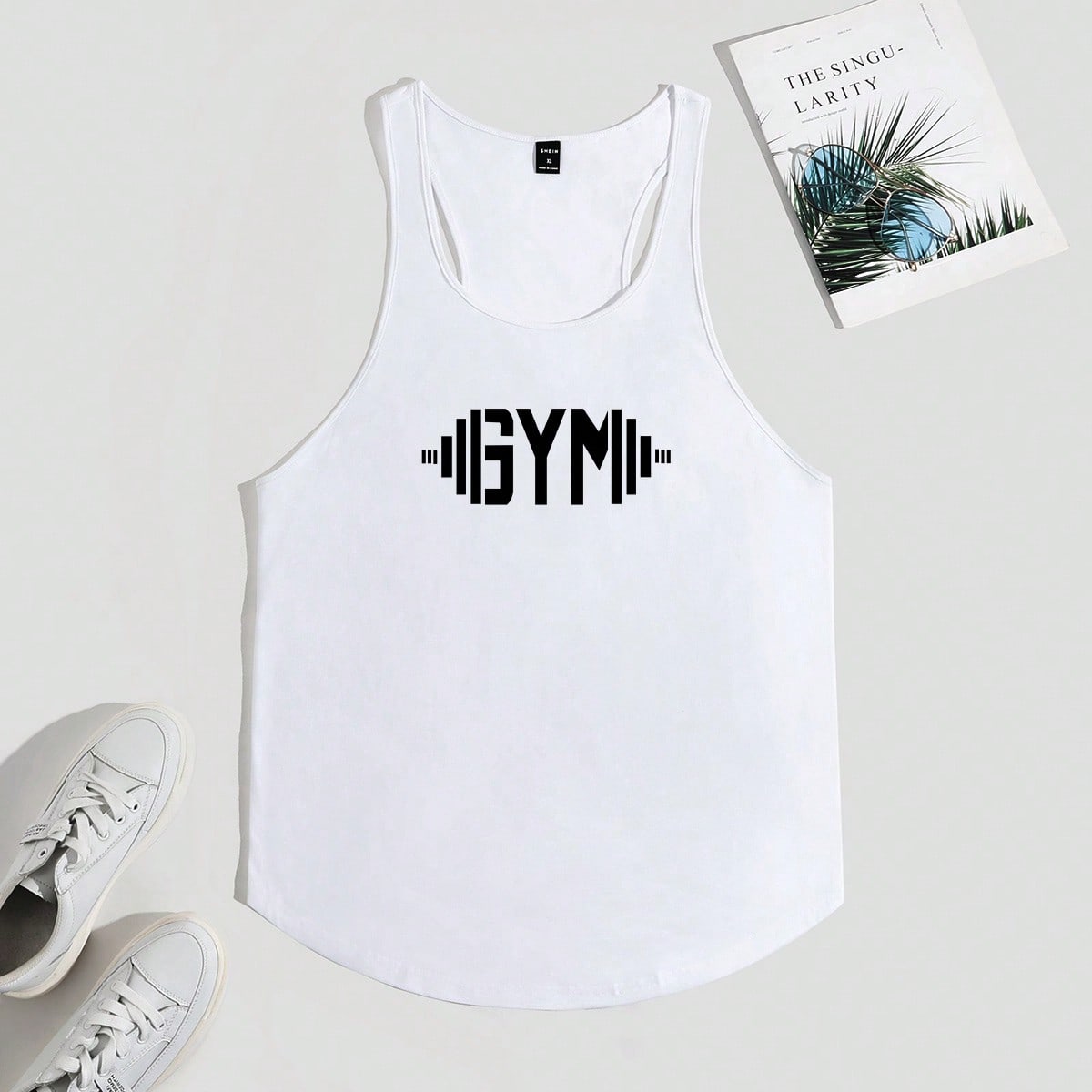 Camiseta de tirantes sin mangas con estampado gráfico divertido de moda para hombre, para entrenamiento, amigos, vacaciones