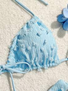 Swim Mod Ladies' Monochromatic Textured Bikini Set, Summer Beach - Multicolor - View 3