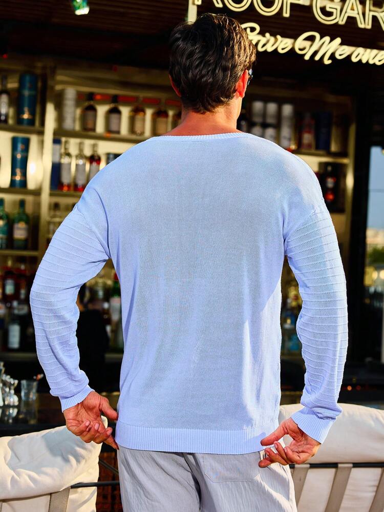 Men's Hollow Out V-Neck Sweater