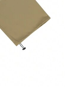 Manfinity Hypemode Nam Eo dây rút Màu thuần Chân thẳng Giải trí Quần - Màu Khaki - Xem 4