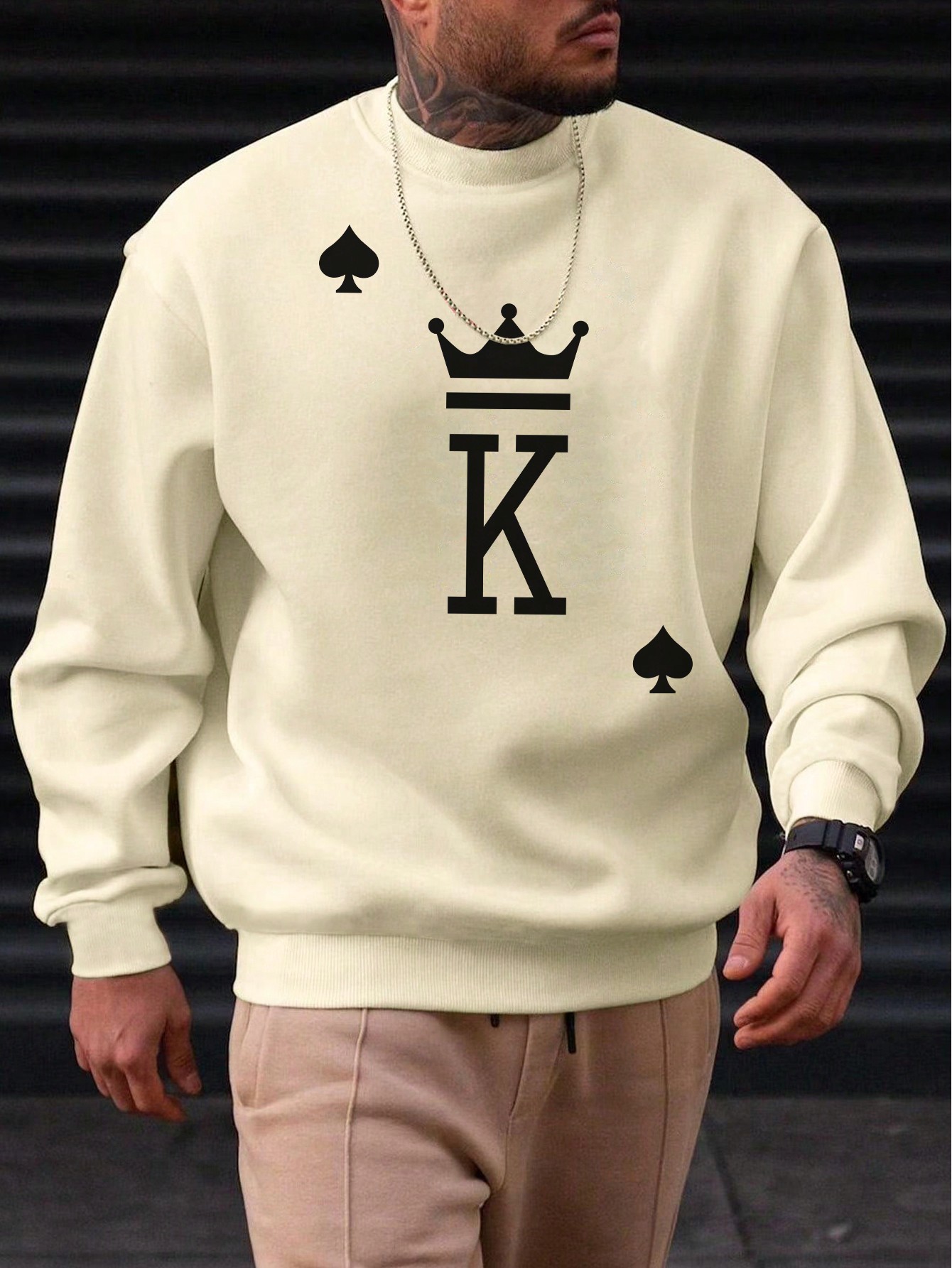 Manfinity Dauomo Men's Round Neck Simple Sweatshirt