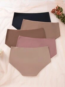 Shein Underwear&Sleepwear Basics Frauen Einfarbige Sicherheits-physiologische Unterwäsche, 5 Stück/pack
