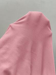 Rafferiza Flower Applique Backless Slim Fit Ribbed Tank Top For Summer - Baby Pink - View 7