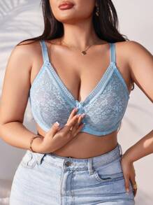 Sujetador de encaje con aros y relleno para tamaño grande, ropa interior de 1 pieza y lencería sexy
