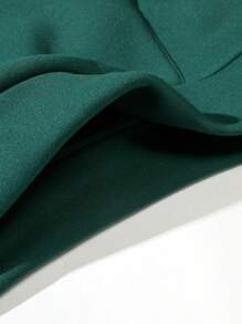 Manfinity Homme Men Solid Color Drooping Shoulder Long Sleeve Hooded Casual Sweatshirt, Fall - Dark Green - View 5