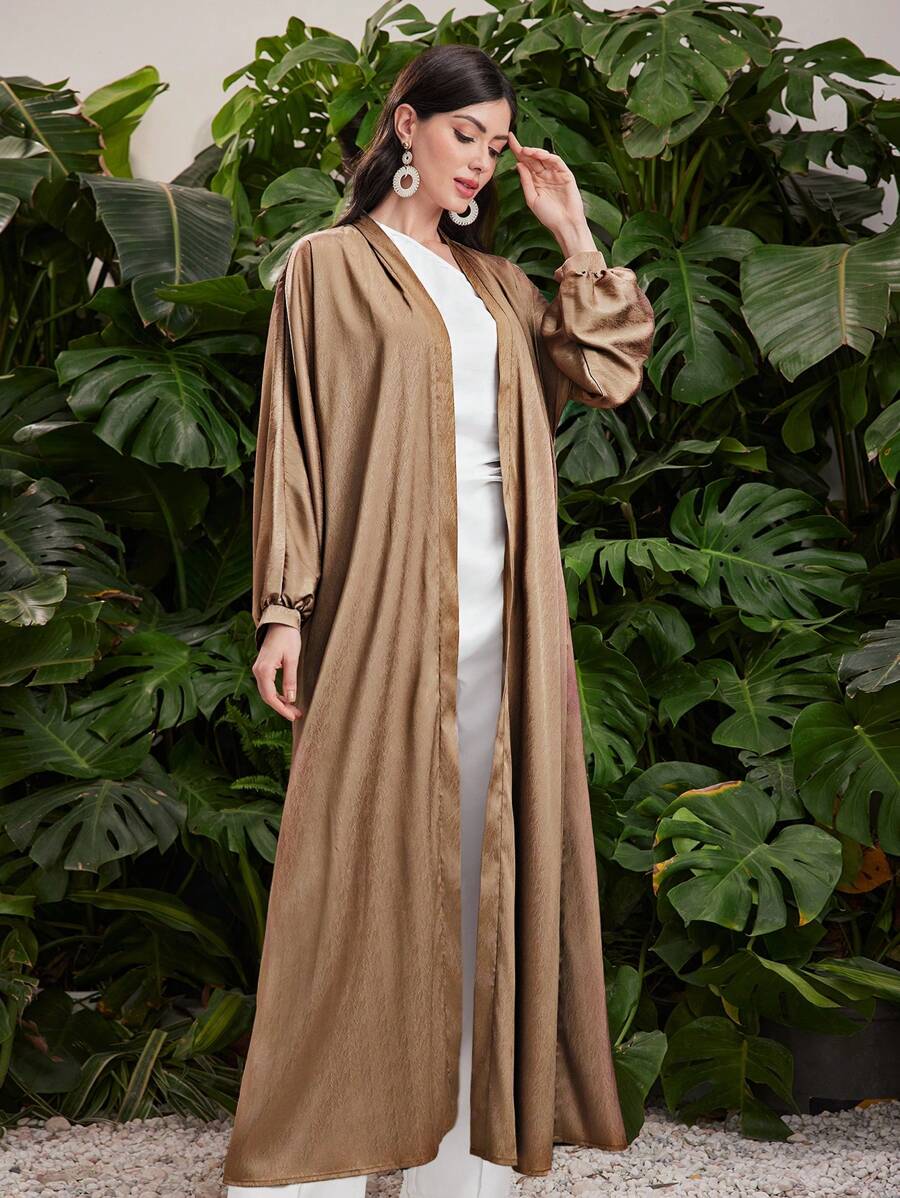 Al Najma Quý cô Chất rắn Tay áo dài Áo len Mở Và Không tay Áo Với Bất đối xứng Đường viền cổ áo , 2 cái/bộ - Nhiều màu - Xem 1