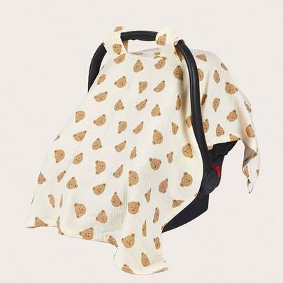 Em bé Xe ngựa Rổ Che phủ Với Hình con gấu hoạt hình