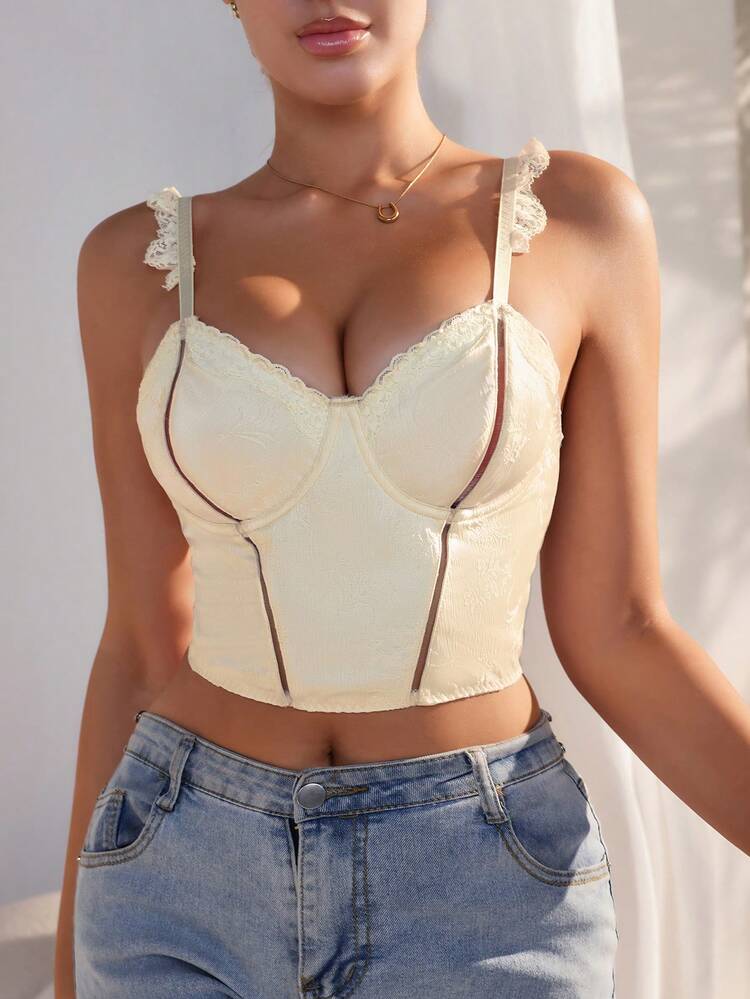 Ladies' Fashionable All-Match Lace Patchwork Bra